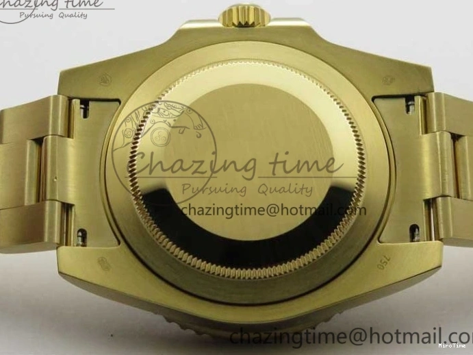 MiroTime 0202 TravelReady GMT Master II 116718 LN Black Ceramic 316L Steel GMF 1:1 Best Edition Green Dial on YG Bracelet A 2960